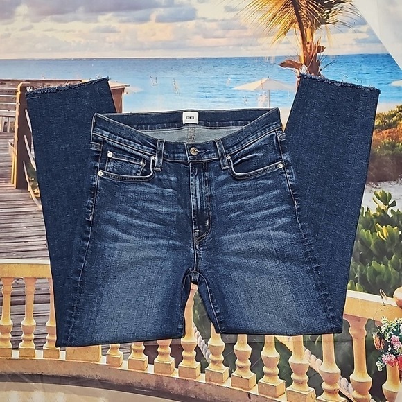 Edwin Blue High Waist Raw Hem Jeans Size 27 - Picture 3 of 7